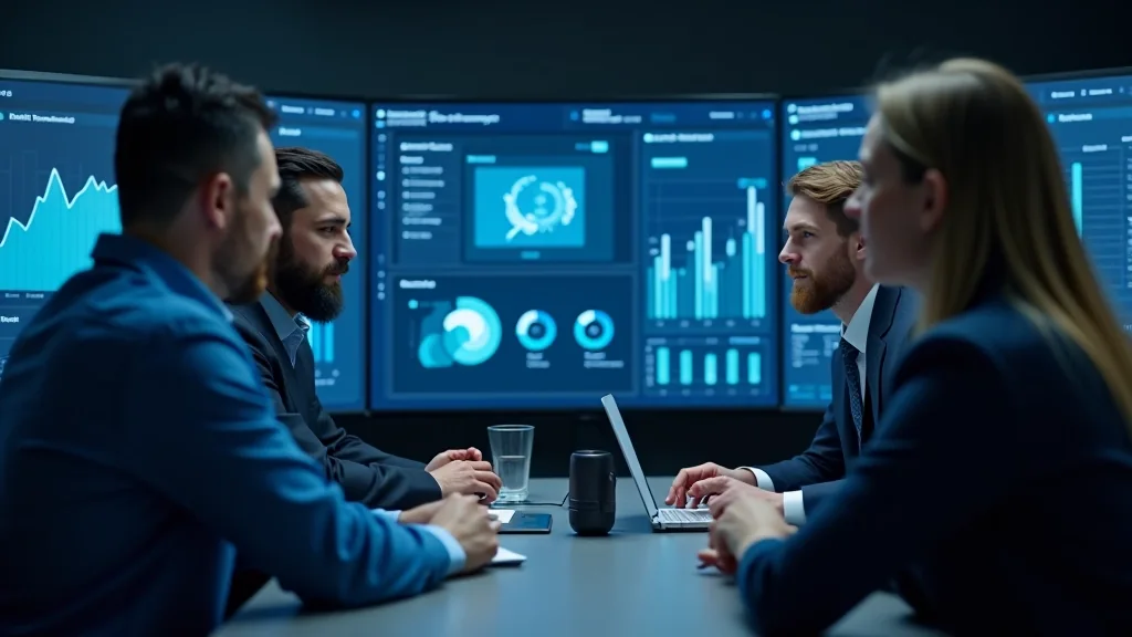 Equipo editorial revisando un panel de analítica en una pantalla